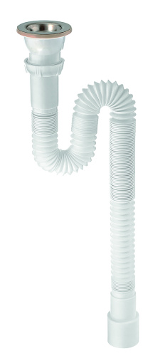 WIRQUIN Гофросифон  1 1/2" х 40/50 с нержавеющей чашкой д.70 L - 1200мм