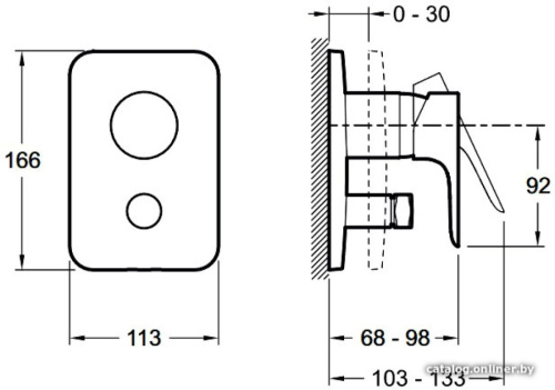 JACOB DELAFON  Комплект для ванны/душа ALEO+ со смесителем, переключателем и внутренней частью