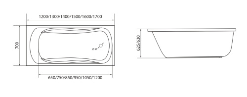 1Marka Ванна "Classic" 140x70