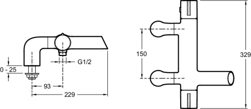 JACOB DELAFON  Смеситель для ванны/душа термостатический TOOBI на деку