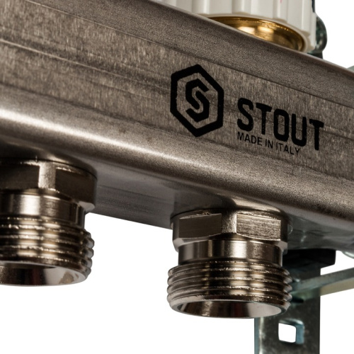 STOUT Коллектор с расходомерами 12 выходов, нержавеющая сталь