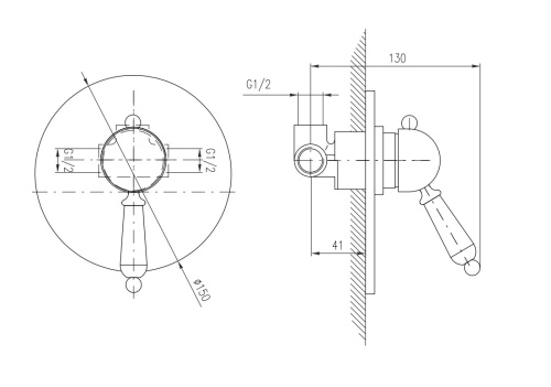 RAV SLEZAK Смеситель для душа LABE скрытый монтаж, золото