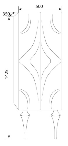 Marka One Пенал Angel 50П, две дверки, White