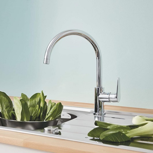 GROHE Смеситель для кухни BauCurve, высокий излив