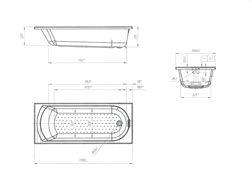 Poseidon Ванна "Lily" 170x70