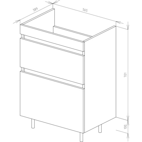 UNCORIA Тумба под умывальник "Арно", 60 см (дуб сонома)