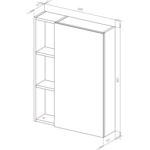 UNCORIA Зеркало-шкаф "Арно", 60 см (дуб сонома)