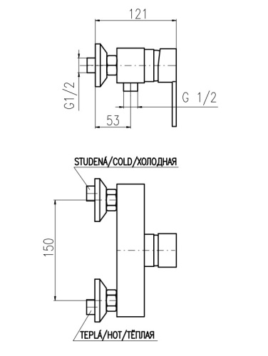 RAV SLEZAK Смеситель для душа ZAMBEZI настенный