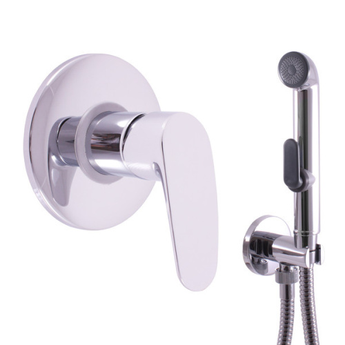 RAV SLEZAK Смеситель для биде AMUR с держателем стоп вентилем и лейкой с нажимным механизмом (пластмассовый)