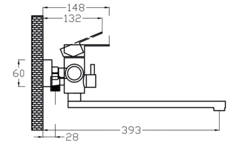 SOLONE Смеситель для ванны с поворотным изливом