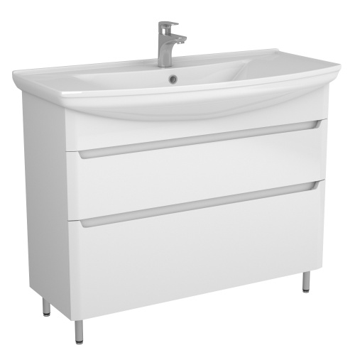 UNCORIA Тумба Делия 105  под умывальник Стиль 105, с 2мя ящиками,белая