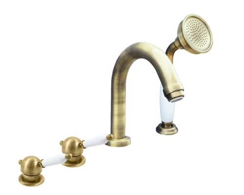 RAV SLEZAK Смеситель для ванны LABE 4 отверстия, переключатель (бронза)