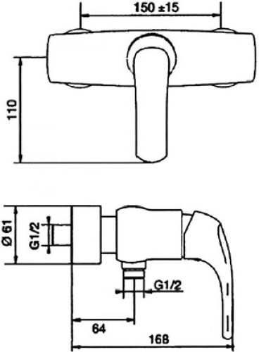 JACOB DELAFON  Комплект для биде NATEO со смесителем CUFF и гигиеническим душем