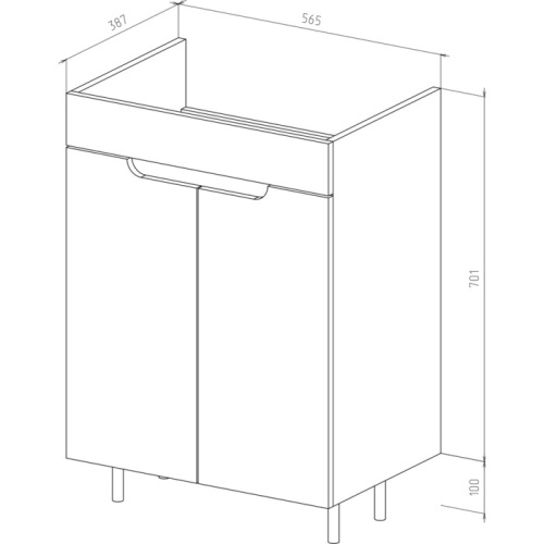 UNCORIA Тумба "Брента" 60 под умывальник "Фостер" 60 см, белая