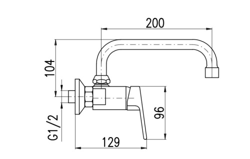 RAV SLEZAK Смеситель для кухни COLORADO круглый излив, 200 мм (настенный)