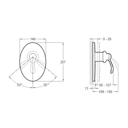 JACOB DELAFON  Смеситель для душа FAIRFAX, встраиваемый