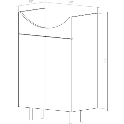 UNCORIA Тумба "Рейн" под умывальник "Уют" 55 см белая