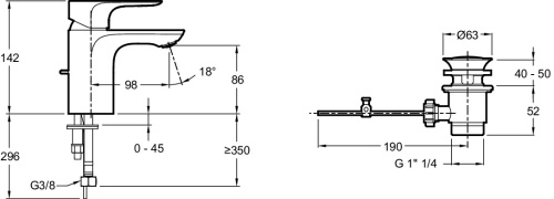 JACOB DELAFON  Смеситель для кухни ALEO с картриджем C3