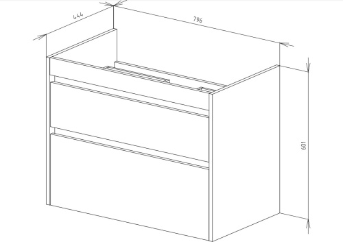 VENECIANA Тумба под умывальник MUSKAT, 80 см (темный камень)
