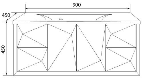 Marka One Подвесная тумба Romb 90П с одним встроенным ящиком, Cappuccino