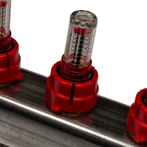 STOUT Коллектор с расходомерами 5 выходов, нержавеющая сталь