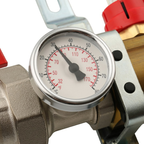 STOUT Коллектор в сборе с расходомерами 3 выхода, латунь