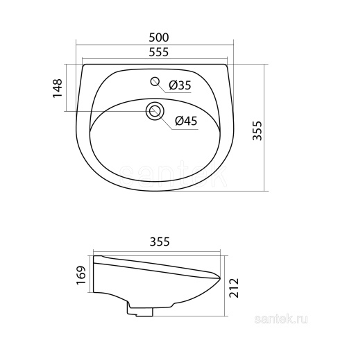 SANTEK Раковина Бриз 50