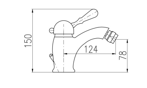 RAV SLEZAK Смеситель для биде LABE с донным клапаном (150 мм), бронза