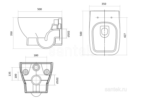 SANTEK Унитаз ПОДВЕСНОЙ Santek Нео сиденье дюропласт