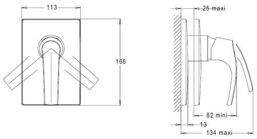 JACOB DELAFON  Смеситель для ванны/душа SYMBOL, встраиваемый