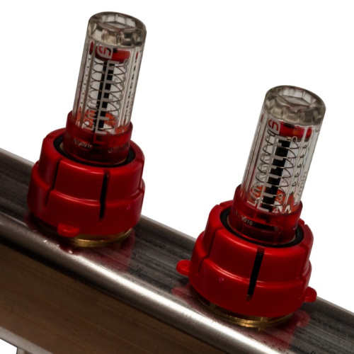 STOUT Коллектор в сборе с расходомерами 5 выходов, нержавеющая сталь