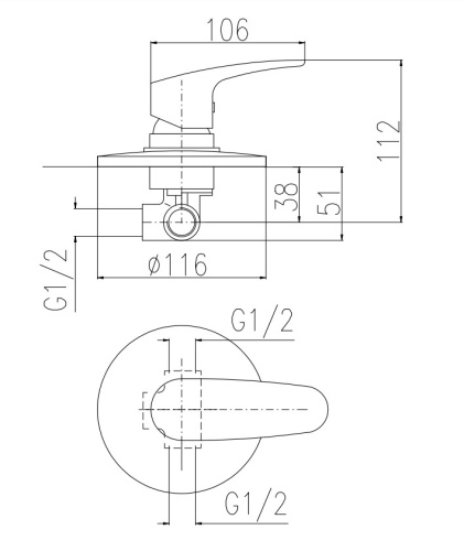 RAV SLEZAK Смеситель для душа AMUR, включая тело скрытого монтажа