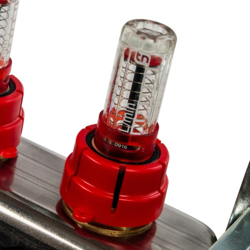 STOUT Коллектор в сборе с расходомерами 2 выхода, нержавеющая сталь