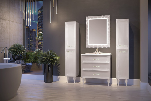 Marka One Пенал Lumier 30Н с двумя дверками, White L