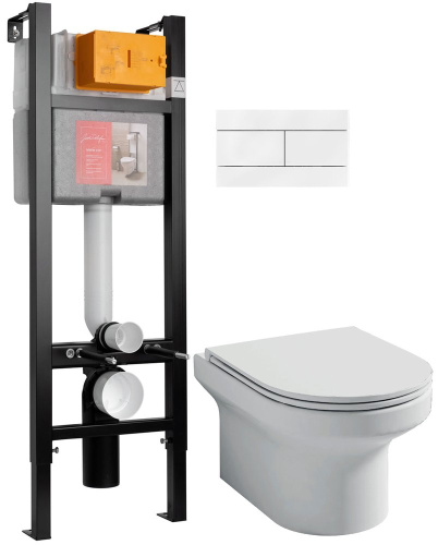 JACOB DELAFON  JACOB DELAFON Унитаз подвесной Elite c инсталляцией 40см, сиденье тонкое микролифт, белая клавиша