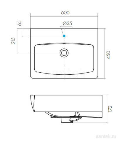 SANTEK Раковина Нео, 60 см