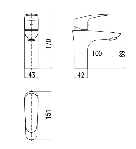 RAV SLEZAK Смеситель для раковины AMUR с открыванием стока (пластмассовый)