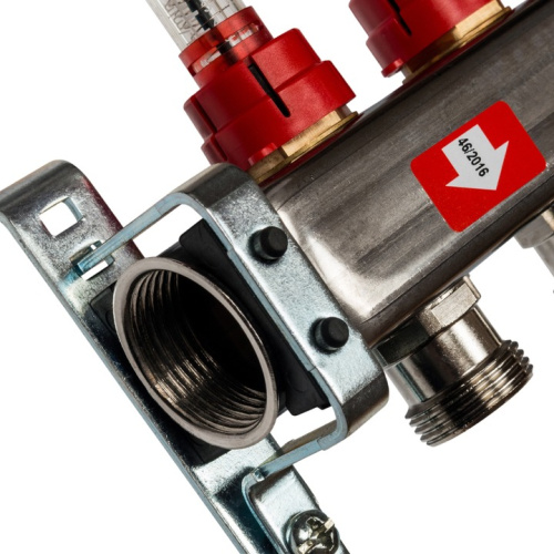 STOUT Коллектор с расходомерами 4 выхода, нержавеющая сталь