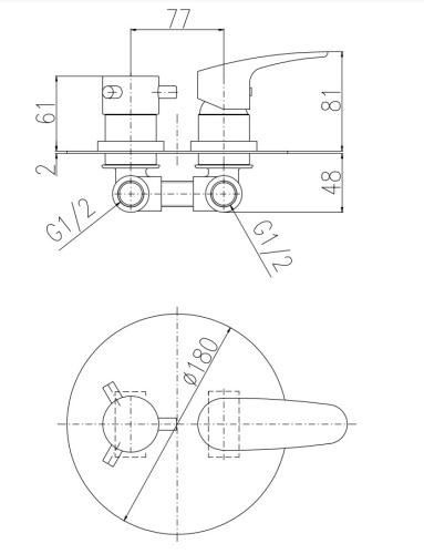 RAV SLEZAK Смеситель для душа AMUR, скрытый монтаж и переключатель