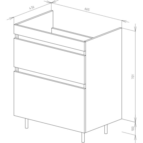 UNCORIA Тумба под умывальник "Арно", 70 см (дуб сонома)