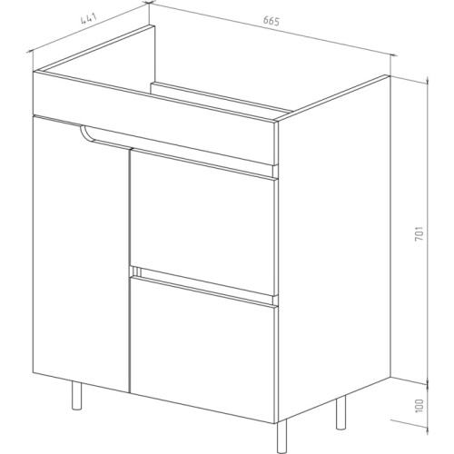 UNCORIA Тумба "Брента" 70 под умывальник "Фостер" 70 см, белая