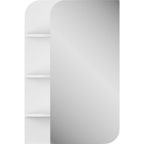 UNCORIA Зеркало-шкаф "Лина" 50 см полки слева белое