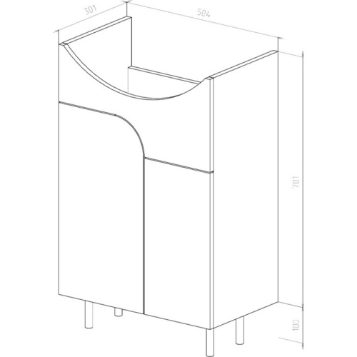 UNCORIA Тумба под умывальник "Лина" на ножках, белая (55 см)