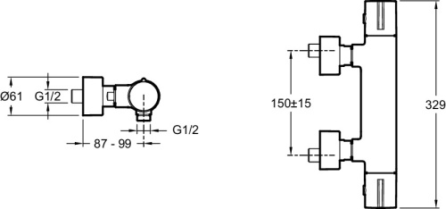 JACOB DELAFON  Смеситель для душа термостатический TOOBI