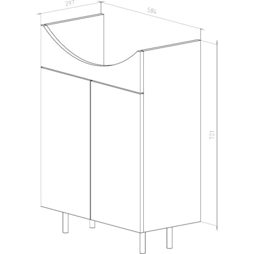 UNCORIA Тумба "Рейн" под умывальник "Уют" 60 см белая