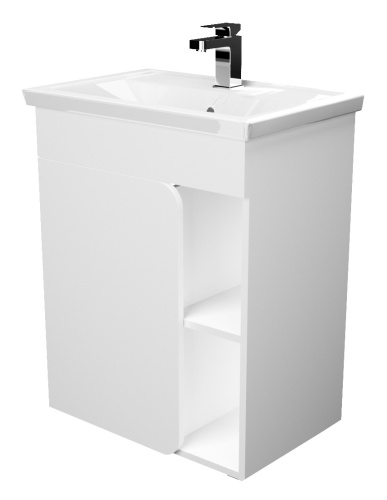 1Marka Напольная тумба NUVO 70Н с одной дверкой, белый глянец