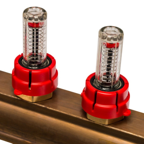 STOUT Коллектор в сборе с расходомерами 12 выходов, латунь