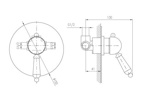 RAV SLEZAK Смеситель для душа LABE скрытый монтаж, бронза