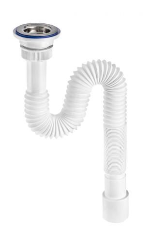 VIRPLAST Сифон гофрированный "МИНИ Элит" с нержавеющей чашкой