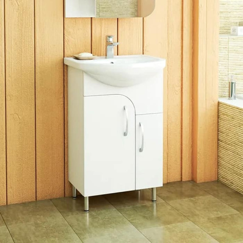 UNCORIA Тумба "Лина" под умывальник "Уют" 50 см на ножках белая